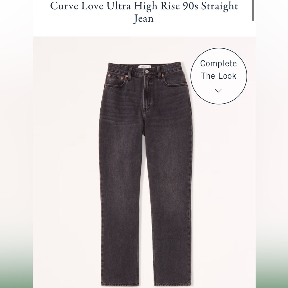 Curve Love Ultra High Rise 90s Straight Jeans Black 25